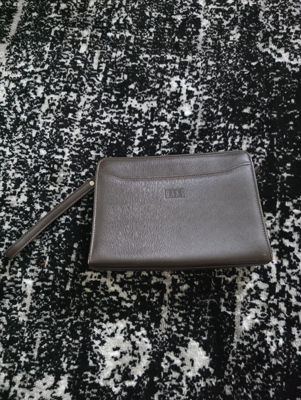 DAKS London Brown Leather Clutch Bag